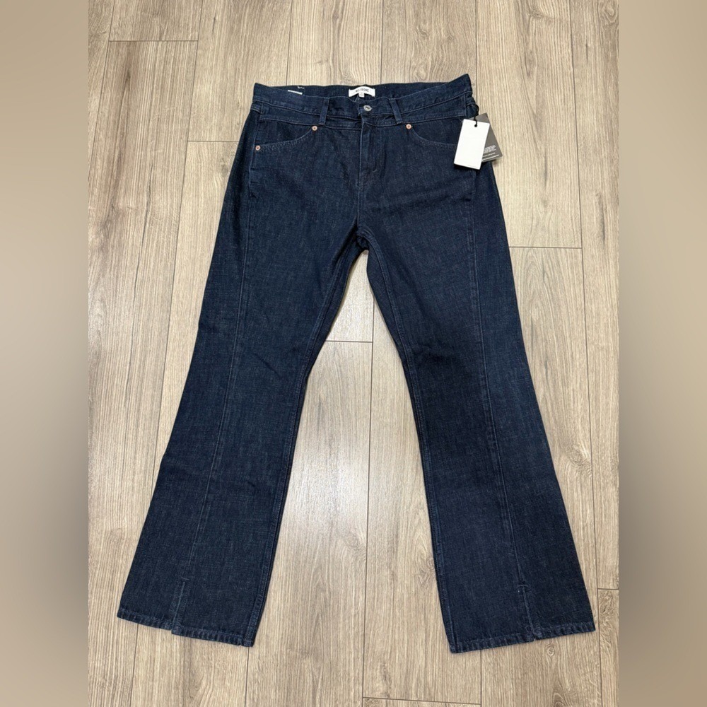 NWT RE/DONE MID RISE KICK FLARE IN CROSS HATCH RINSE SZ 30